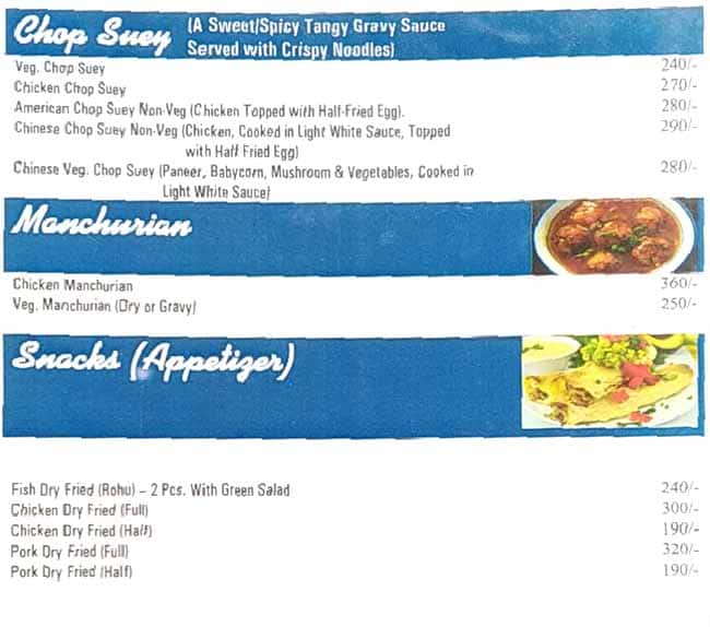 Manipur Food Stall menu