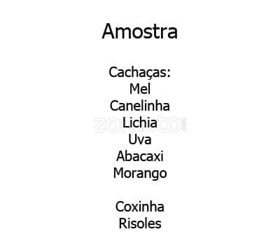 Tia da Pinga cardápio