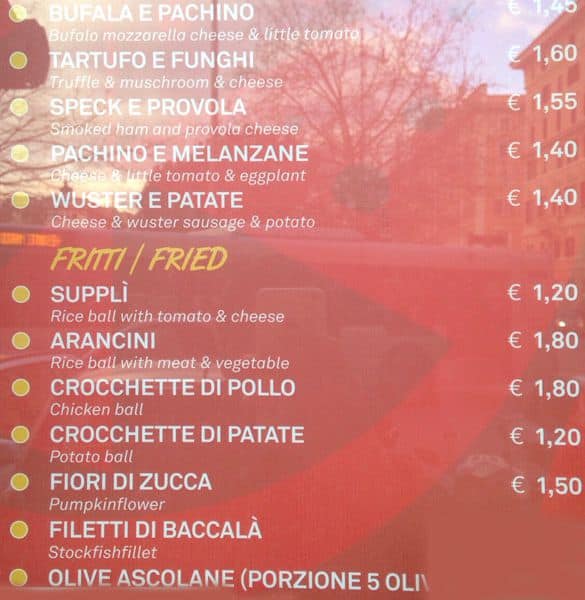 Menu di Habemus Pizza 