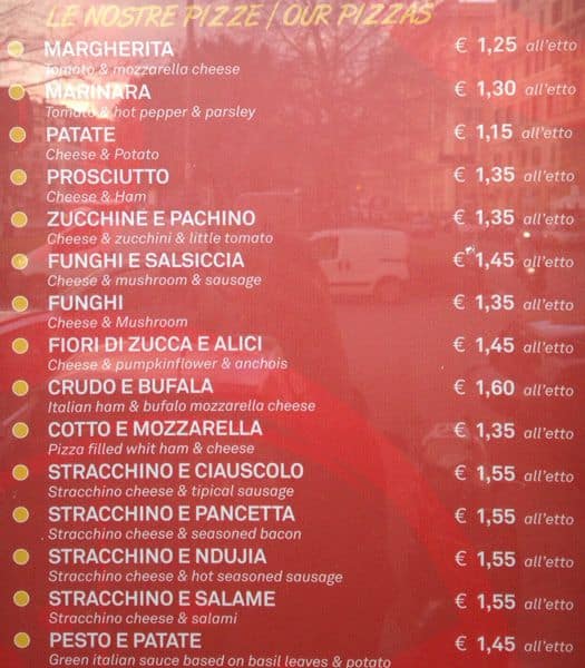 Menu di Habemus Pizza 
