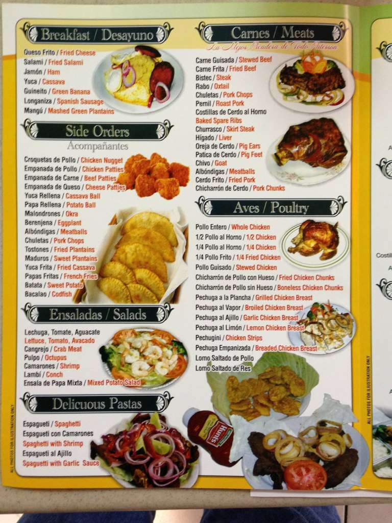 El Ensueno Menu Menu For El Ensueno Paterson Paterson