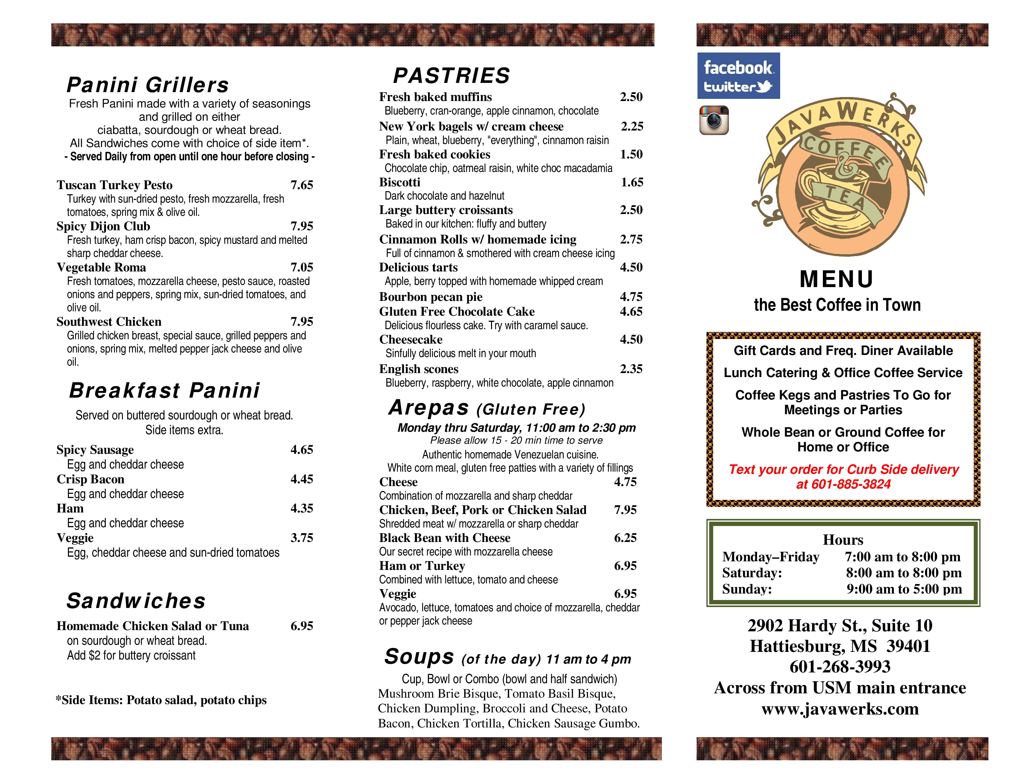 Java Werks Coffee and Tea Menu Urbanspoon/Zomato