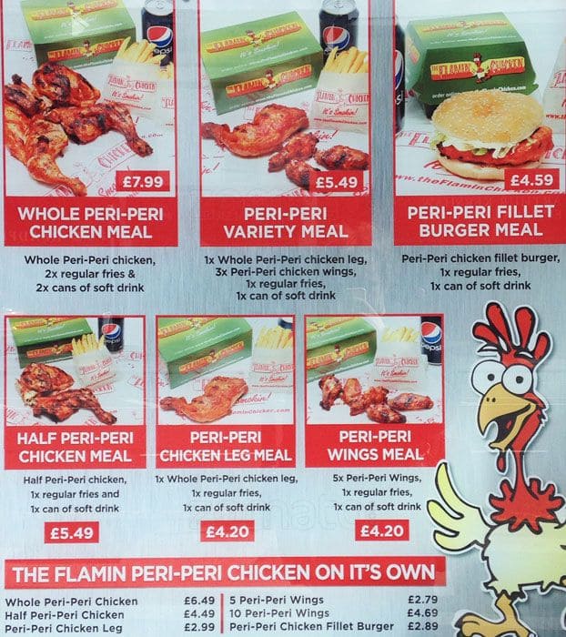 The Flamin Chicken Menu Zomato Uk