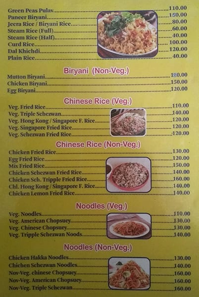 Kiran Restaurant & Bar menu