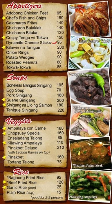 Senor Inasal Menu, Menu for Senor Inasal, Tomas Morato, Quezon City ...