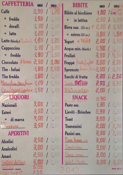 Menu di Baiamontiloungebar 