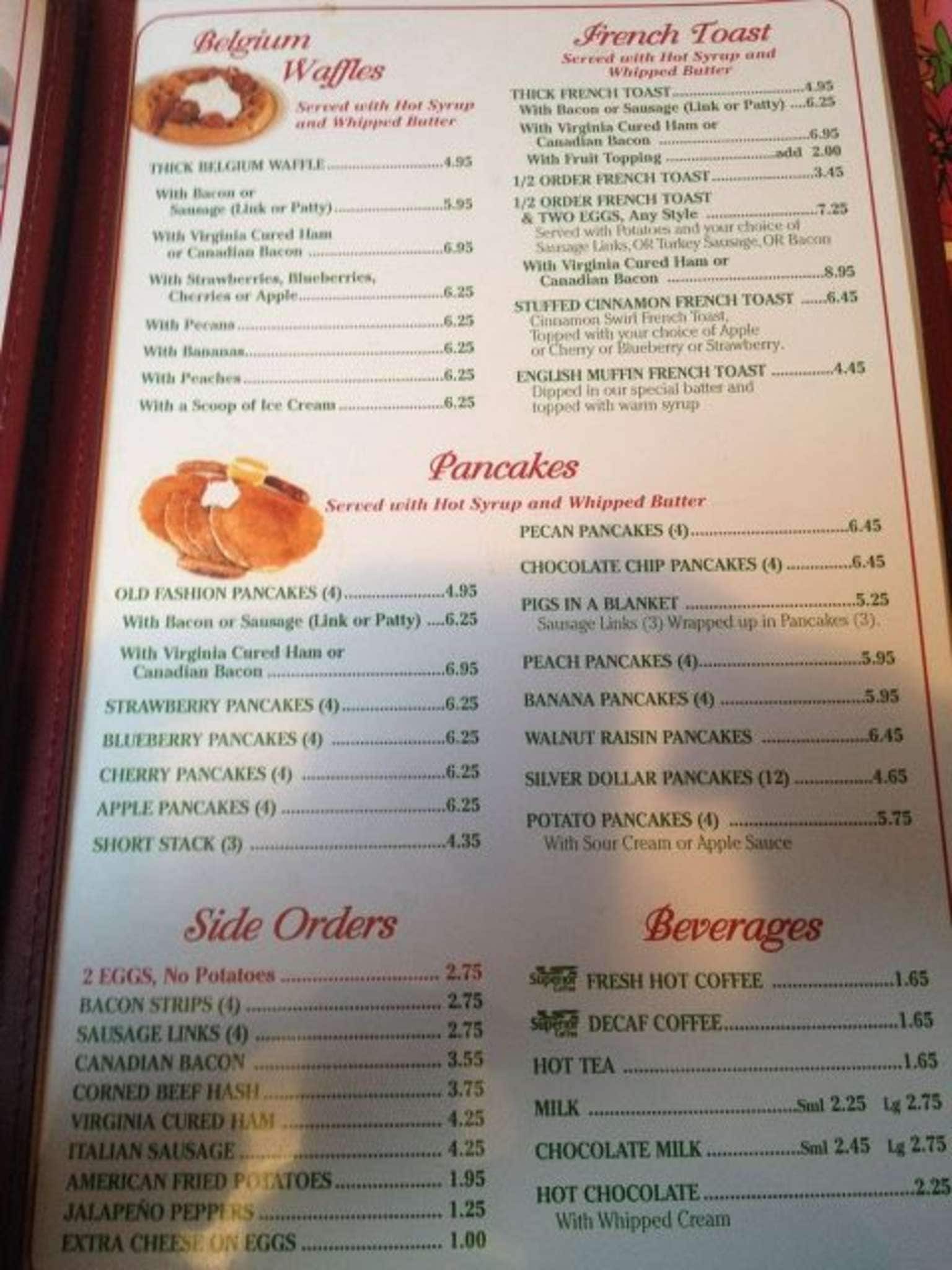 Menu at Ted's Family Restaurant, Calumet City