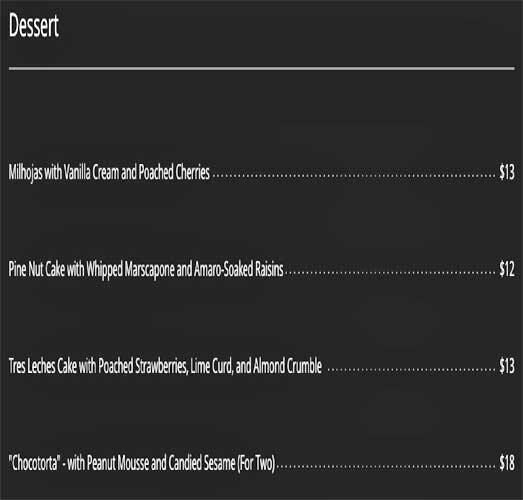 Tanto menu