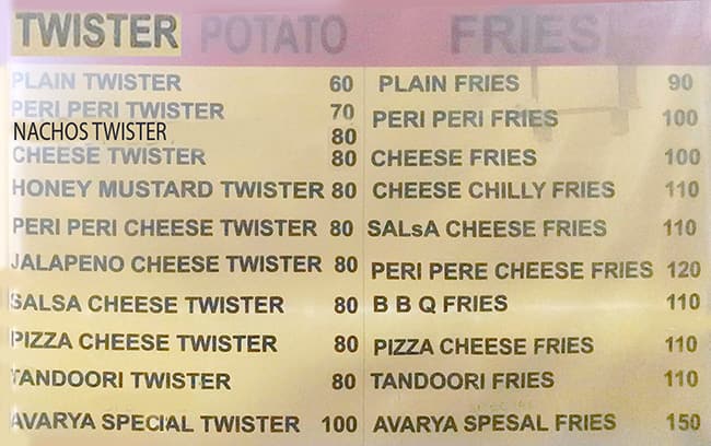 Twisters menu deals