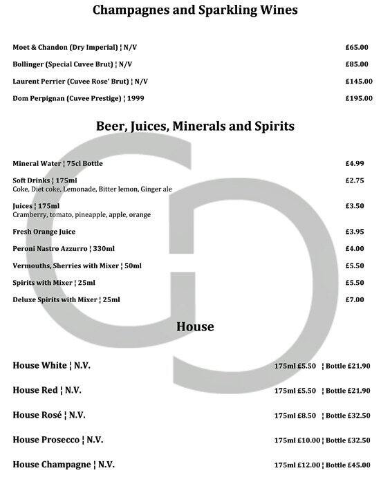 Giorgio menu