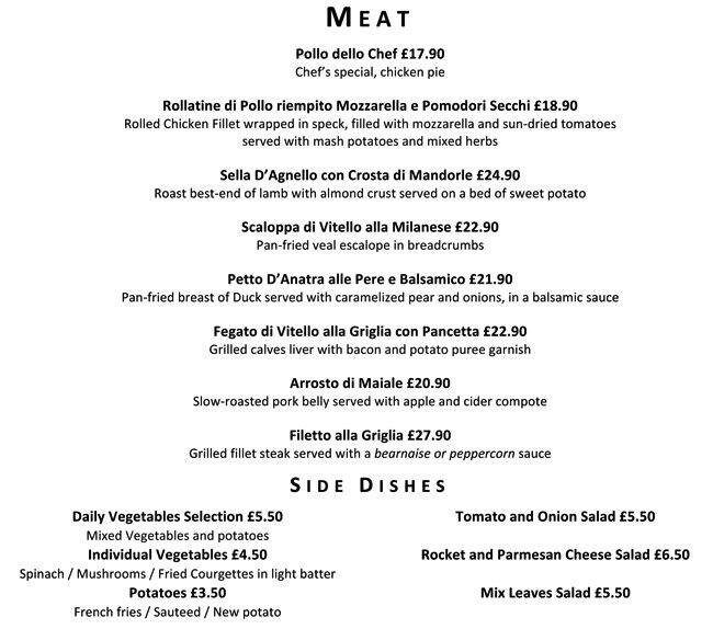 Giorgio menu