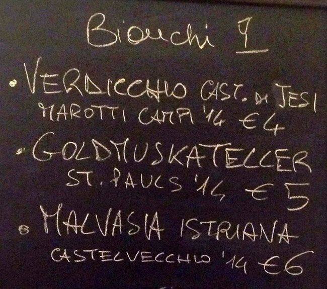 Menu di Vinosfera 
