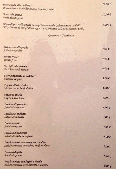 Menu di Da Giuseppe 