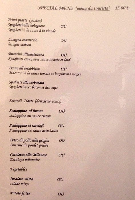 Menu di Da Giuseppe 