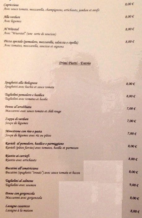 Menu di Da Giuseppe 