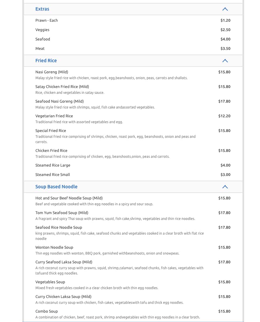 Menu at Noodle Hot Wok fast food, Oakleigh