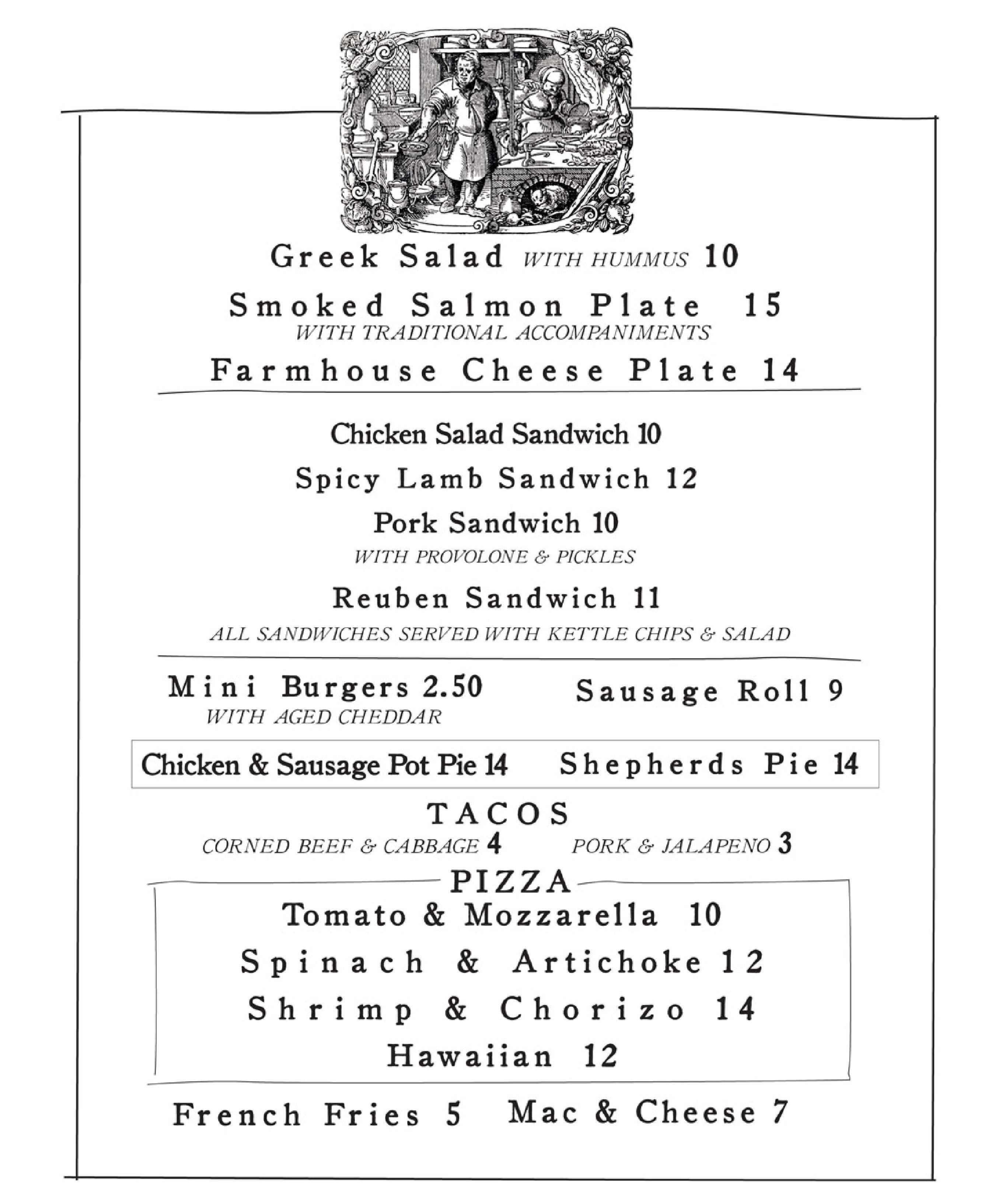 Swift Hibernian Lounge Menu, Menu for Swift Hibernian Lounge, East