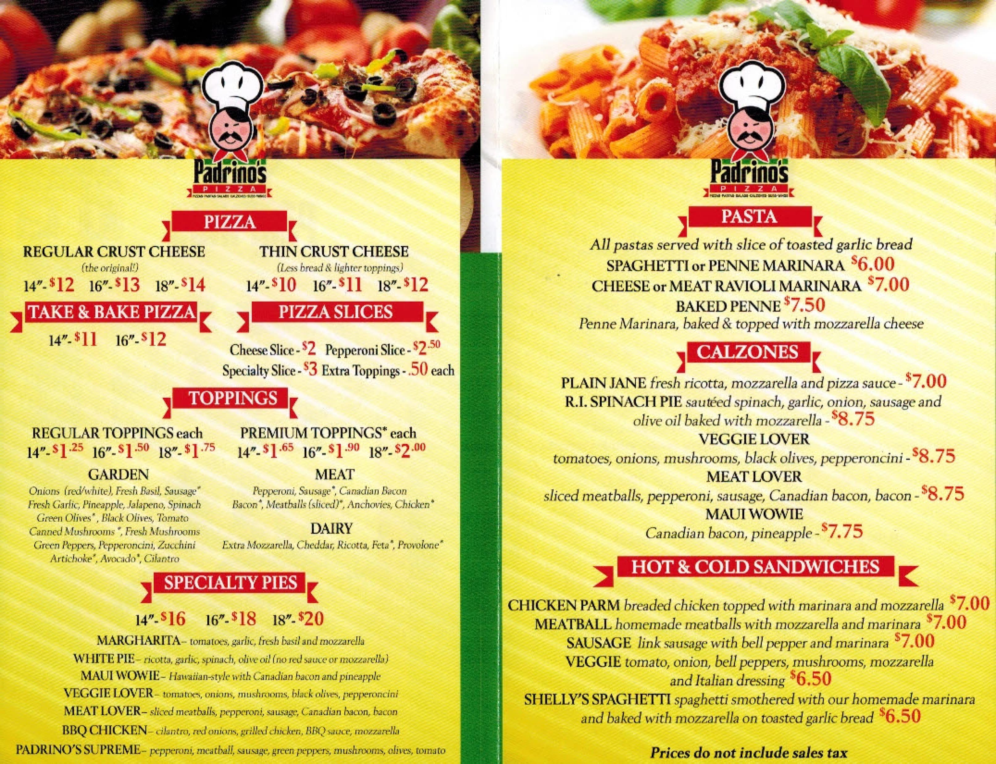 Padrino's Pizza Menu, Menu for Padrino's Pizza, Valley Glen, Los