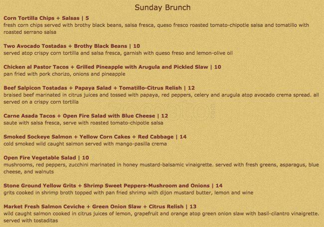 Menu at Posada desserts, Livermore