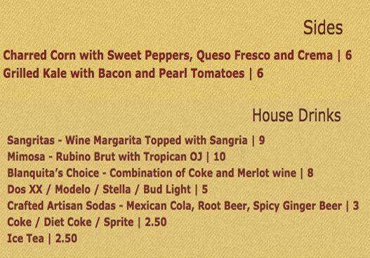 Menu at Posada desserts, Livermore