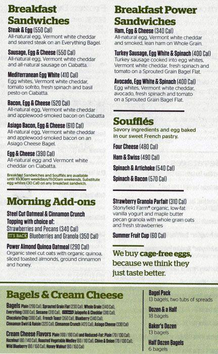 Carta de Panera Bread