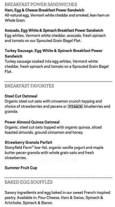 Carta de Panera Bread