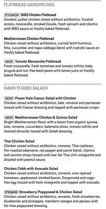 Carta de Panera Bread