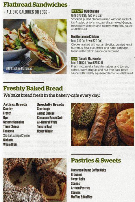 Carta de Panera Bread