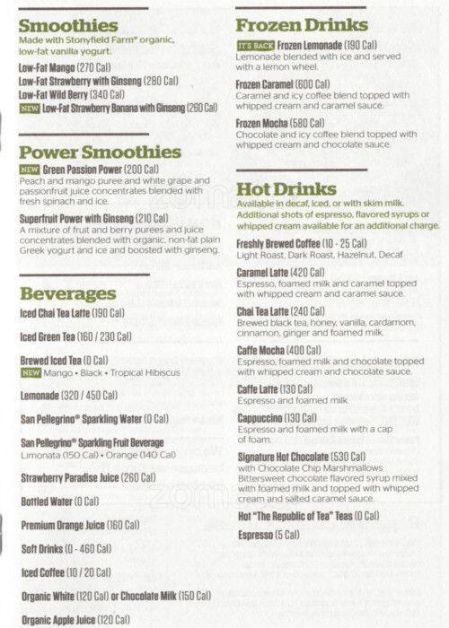 Carta de Panera Bread
