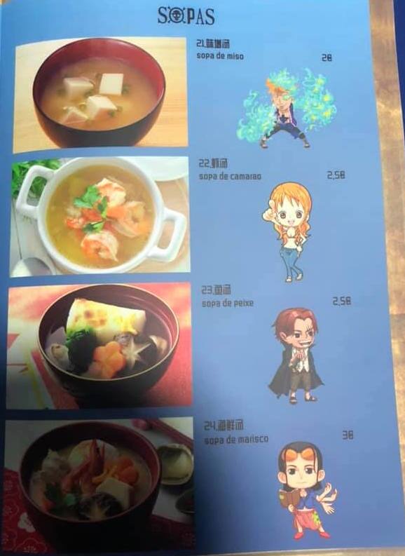 One Piece Sushi Bar Menu Menu V Restauracii One Piece Sushi Bar Gaia Porto