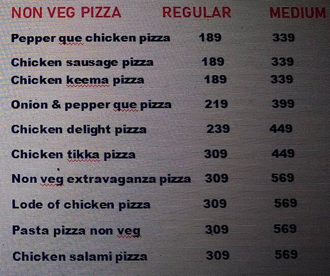 Pizza Mahal menu