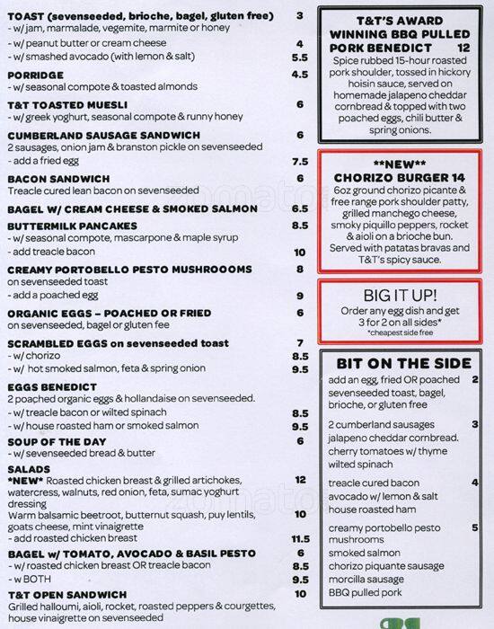 Tried & True Menu, Menu for Tried & True, Putney, London Zomato UK