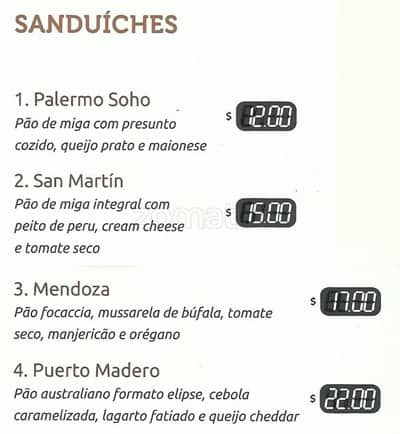 Havanna Café - Shopping Ibirapuera cardápio