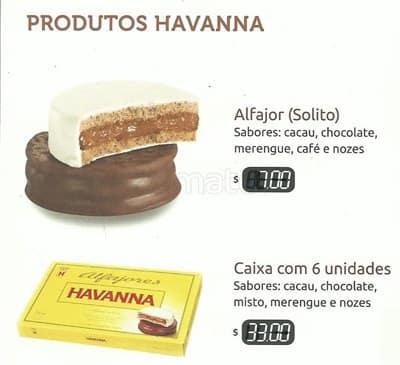 Havanna Café - Shopping Ibirapuera cardápio