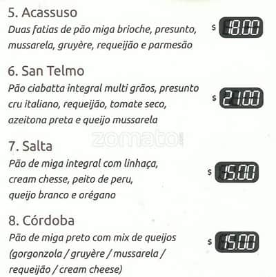 Havanna Café - Shopping Ibirapuera cardápio