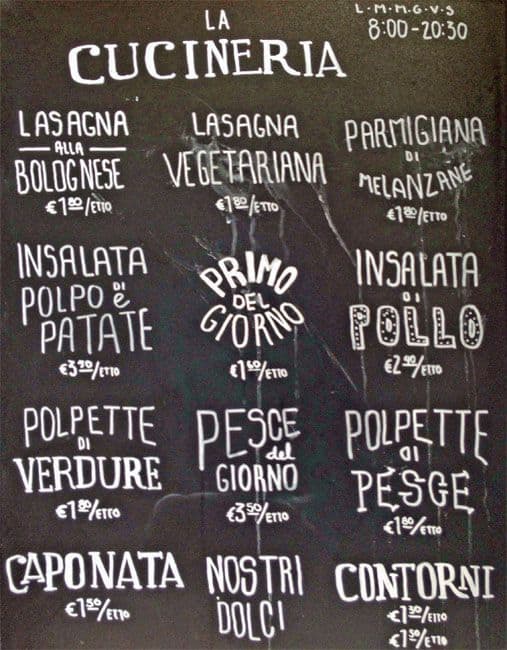 Menu di Cucineria 