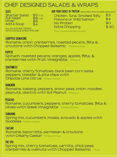 The Chopped Leaf Menu, Menu for The Chopped Leaf, Airdrie, Airdrie ...