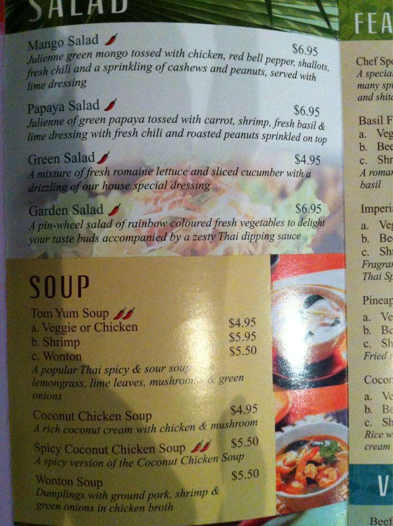 Menu at Green Mango Tree restaurant, Barrie