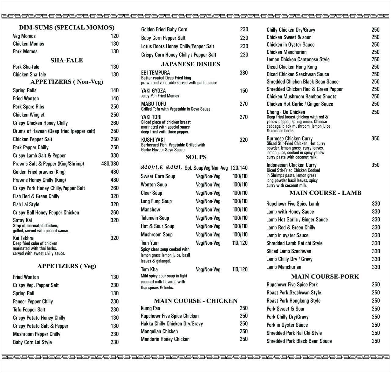Noodle Bowl Menu, Menu for Noodle Bowl, Sector 12, Dwarka, New Delhi