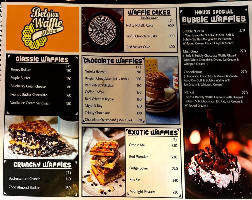 Menu of Belgian Waffle Junction, Bangur, Kolkata