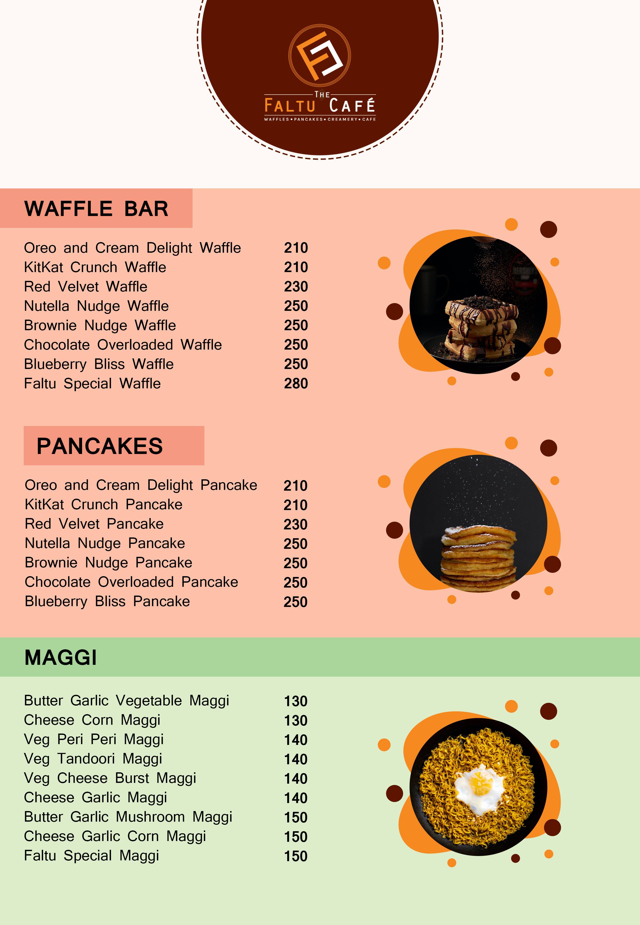 Menu of Faltu Cafe, Landran Road, Mohali