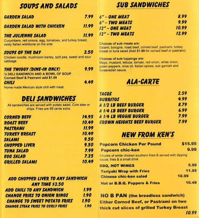 Ken's Diner & Grill Menü Urbanspoon/Zomato