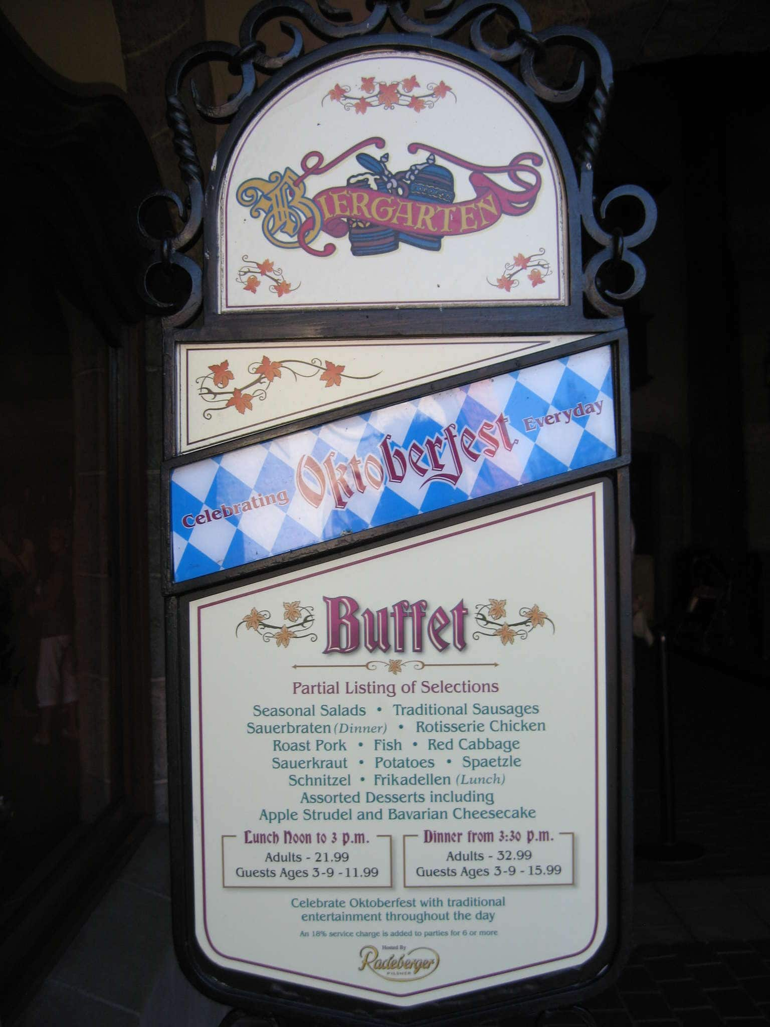 Biergarten Restaurant Menu