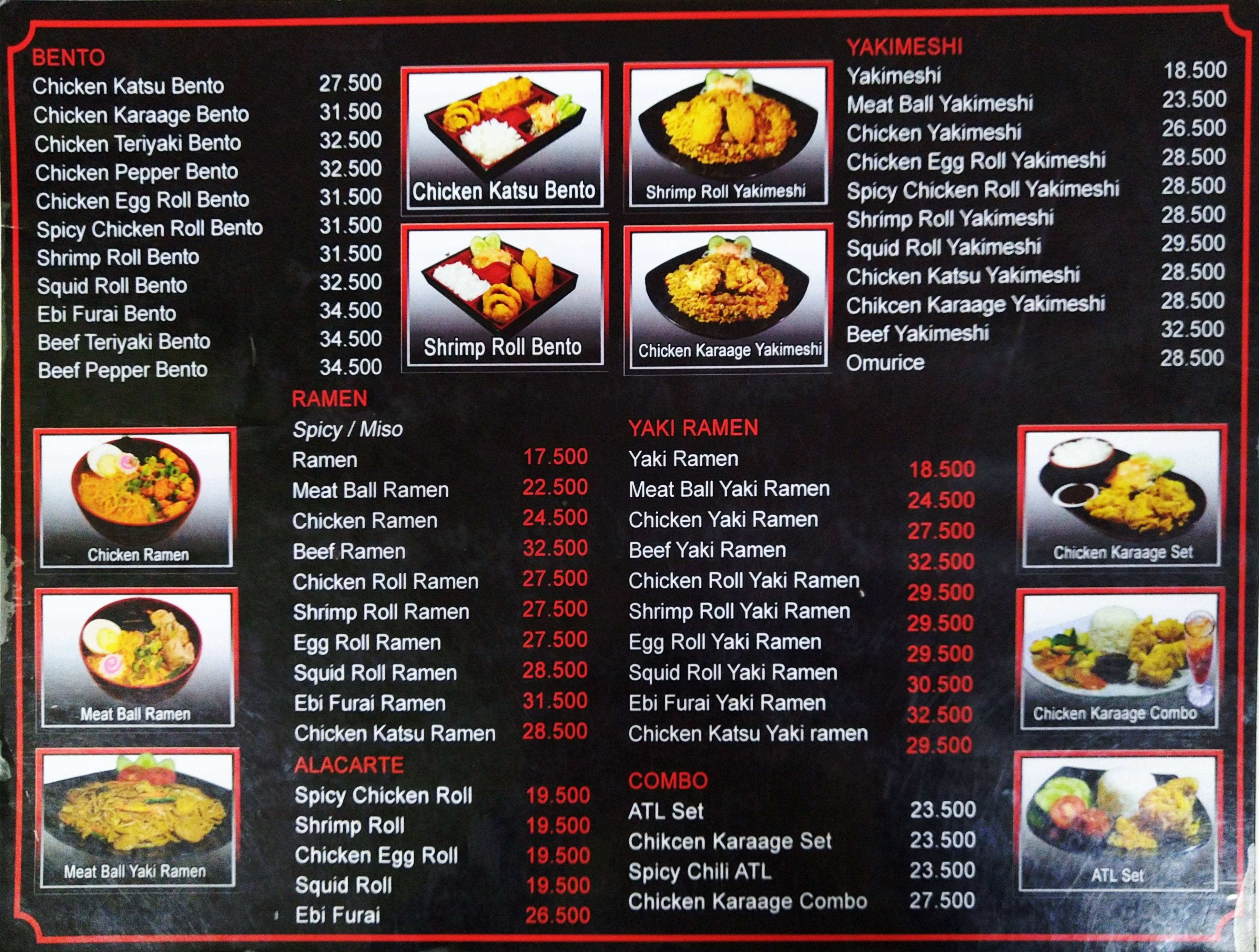 Menu R B Grill Jogja