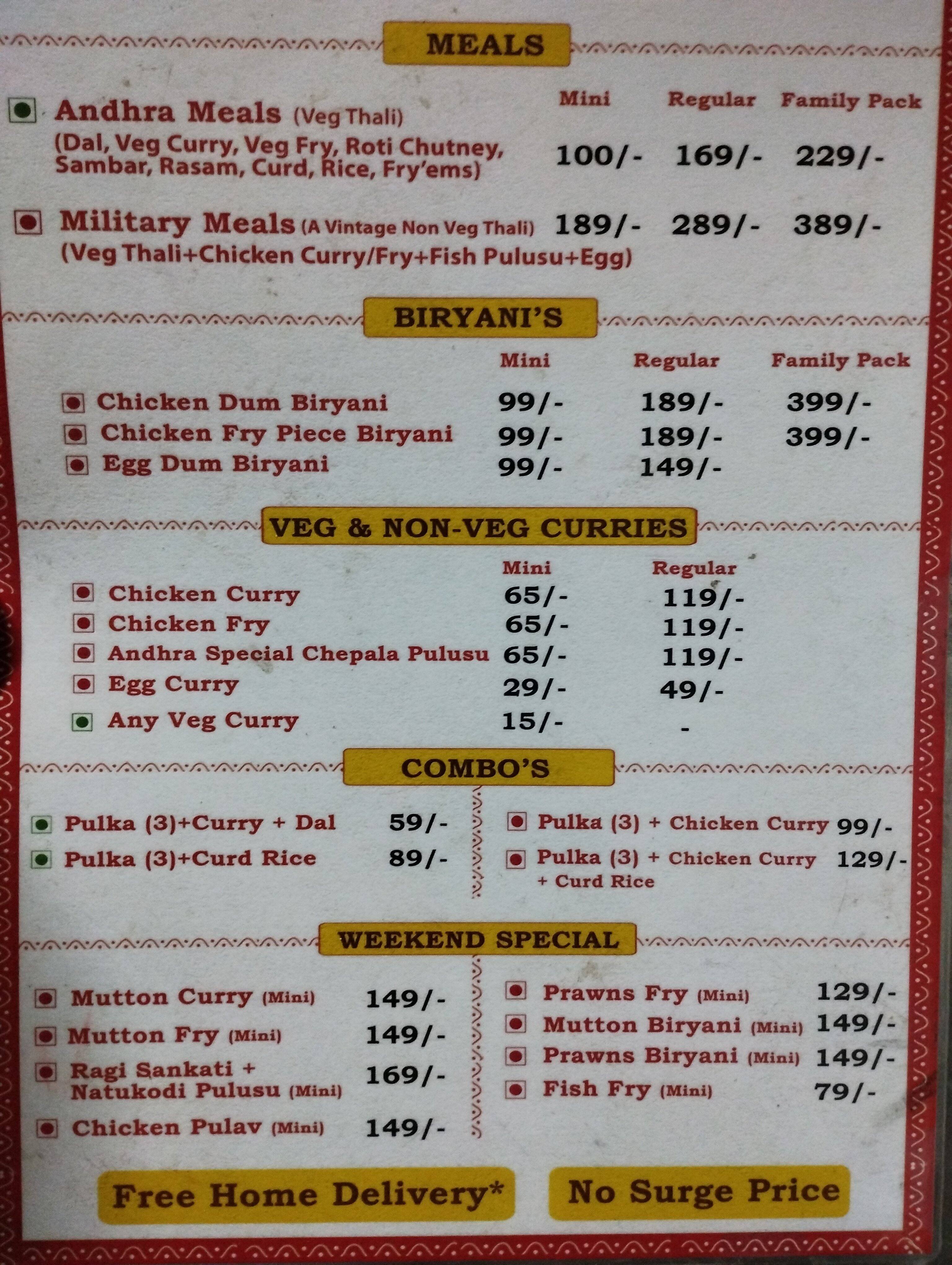 Menu of Urban Tasting Food Company, Madhapur, Hyderabad
