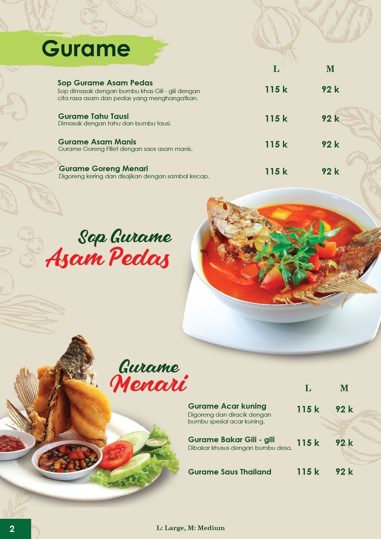 Menu Riung Rasa Menu at Riung Gili-Gili restaurant, Bogor