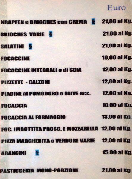 Menu di Ambroeus el Prestinee 
