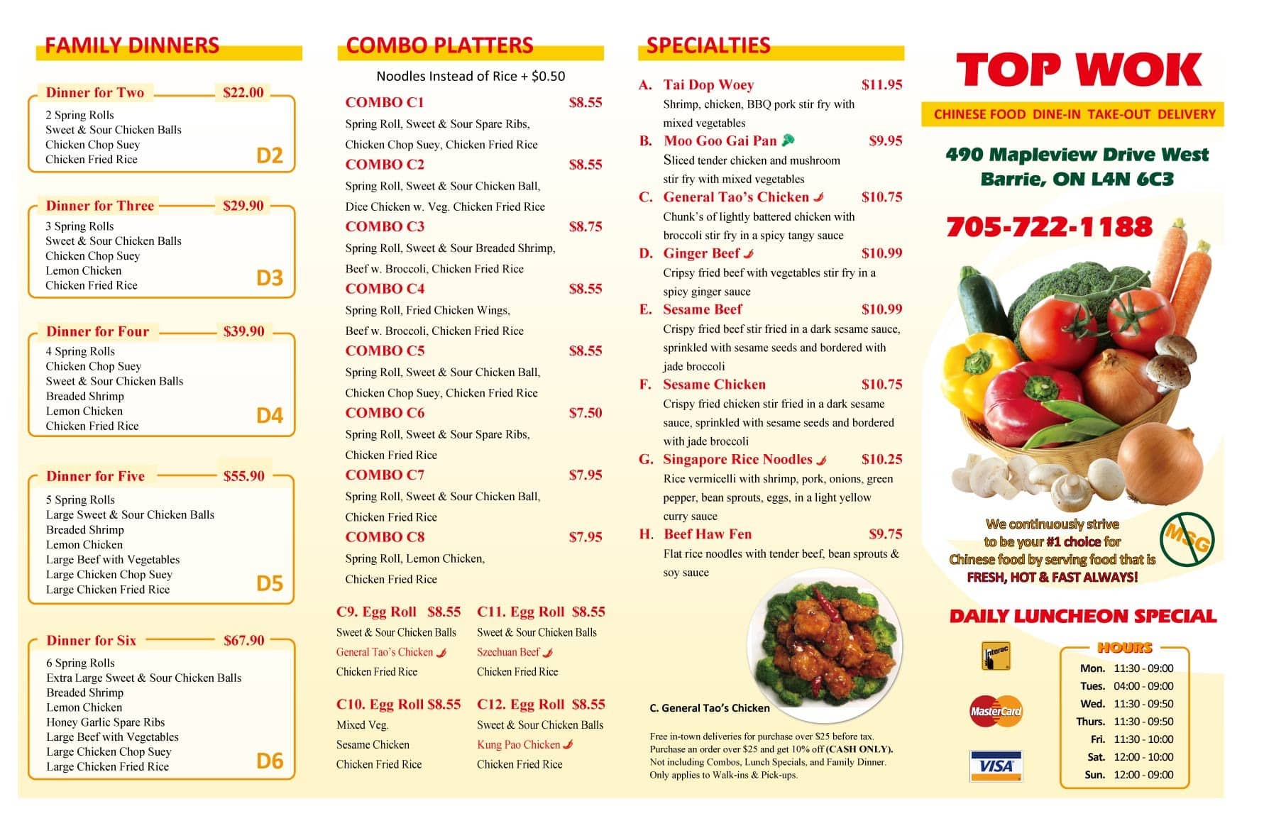 Top Wok menu.