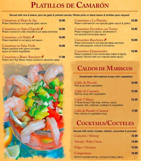 Menu at La Piñata restaurant, San Leandro, Merced St