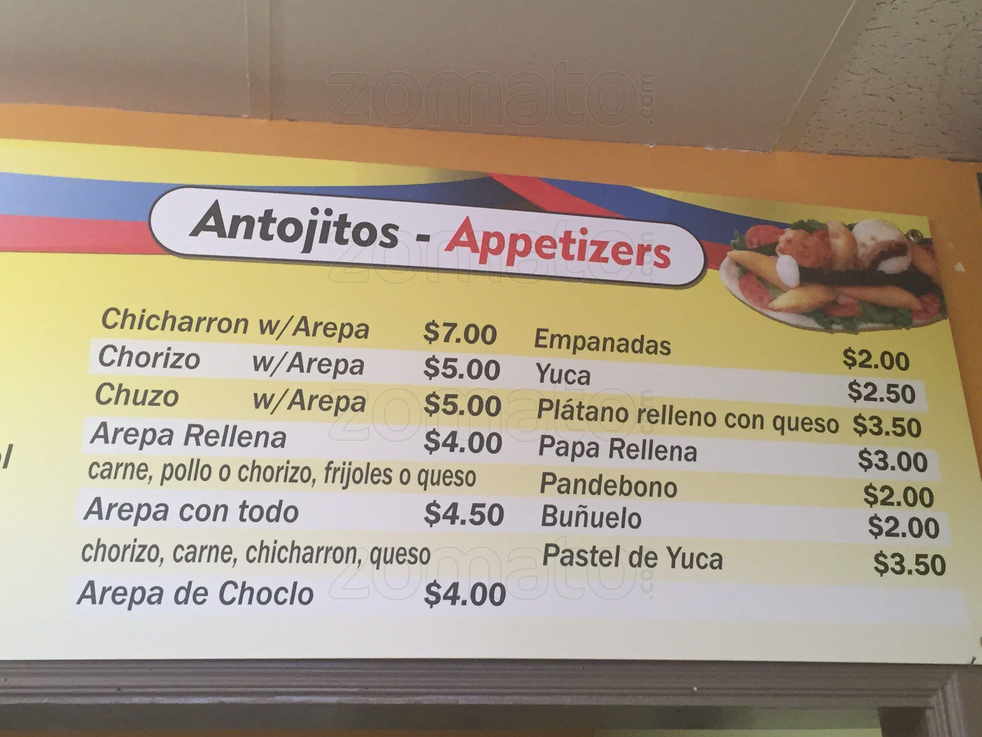 Menu at Sabor Latino Juice Land restaurant, Arlington